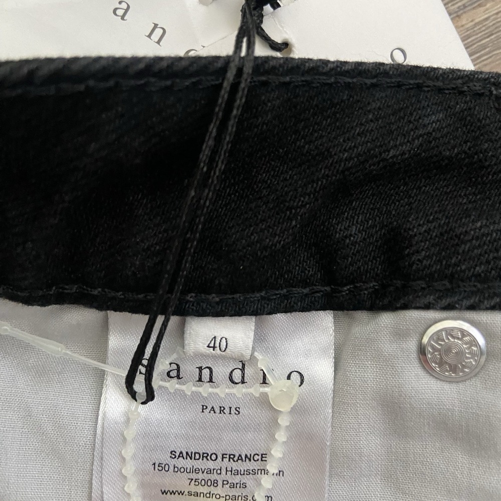 Sandro Paris Rudolphe High-Rise Flare Black Jeans - Picture 11 of 12